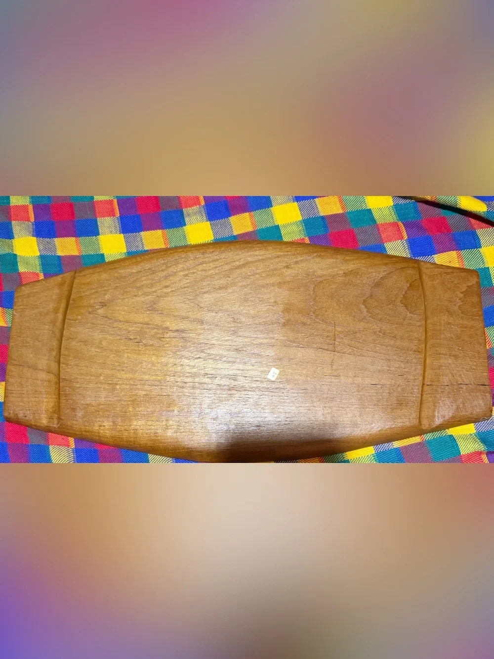 Vintage Ornate Wooden Serving Tray With Flowers